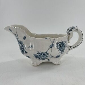 Antique Royal Doulton Burslem England Arundel Gravy Sauce Boat Transferware Blue